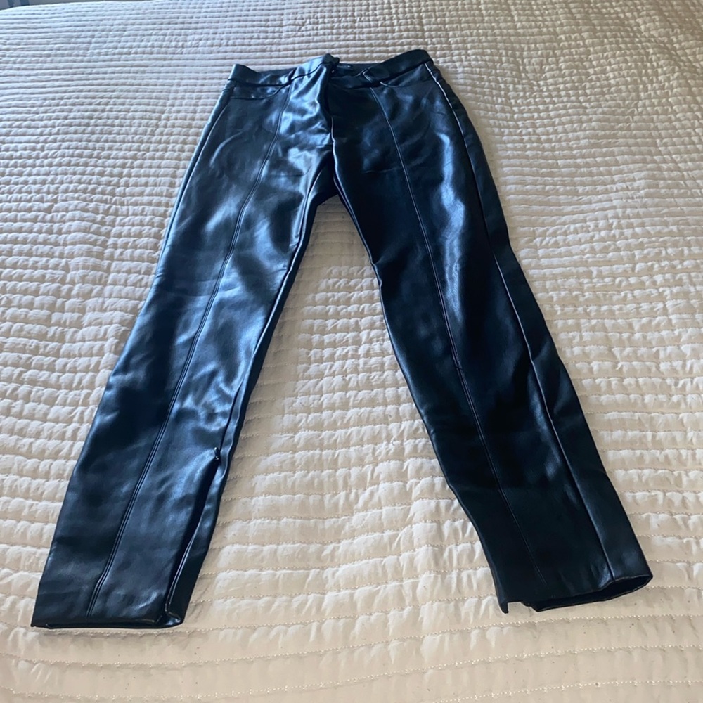ZARA, Black Faux Leather pants.
